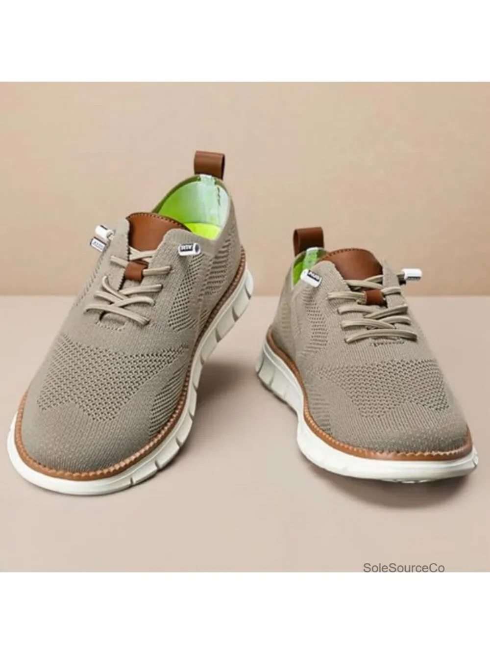 Men's Breathable Knit Oxford Shoes Lightweight Dress Sneakers Casual Lace-Up